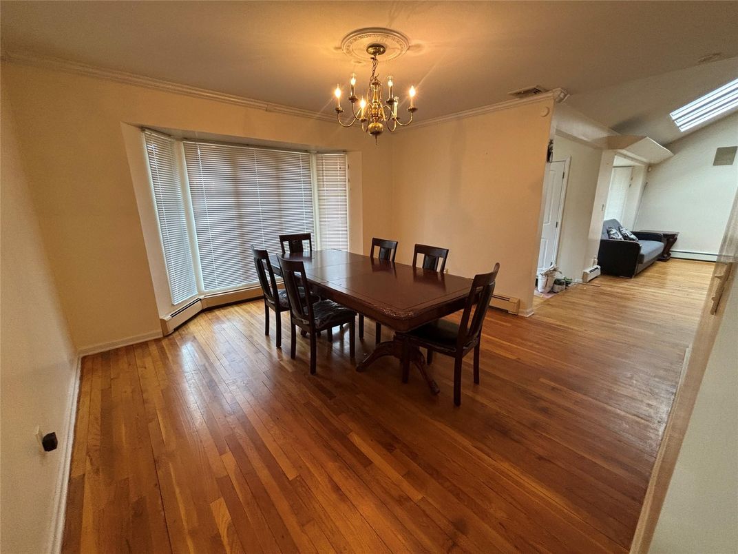 Chandelier, Dining room, Interior, Wood Texture Flooring