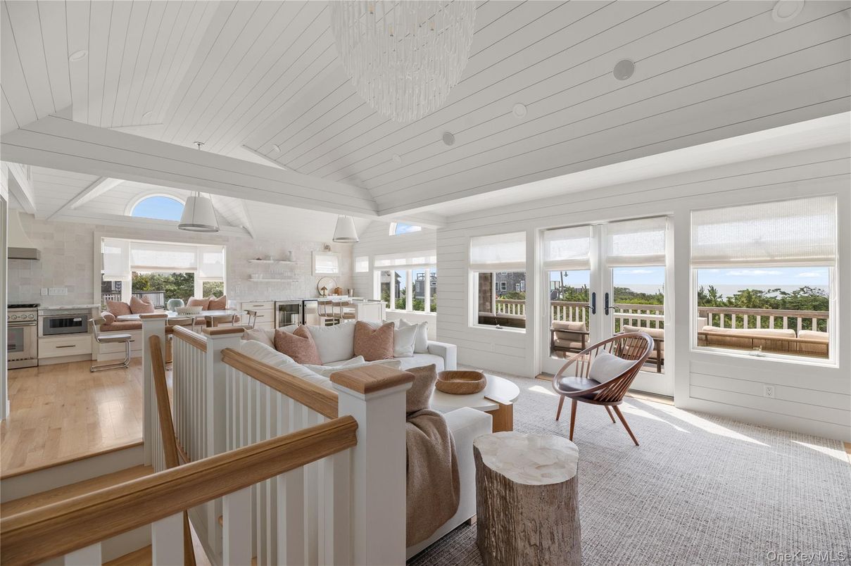 Dining room, Interior, Kitchen, Living room, Stainless Steel Appliances, Water, Wood Texture Flooring