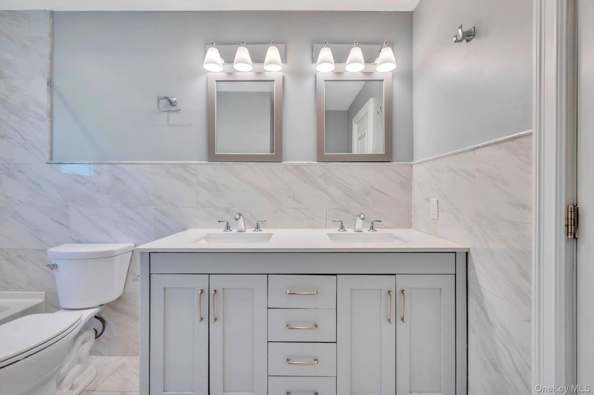 Bathroom, Dual Sink Vanities, Interior, Marble, Marble Walls