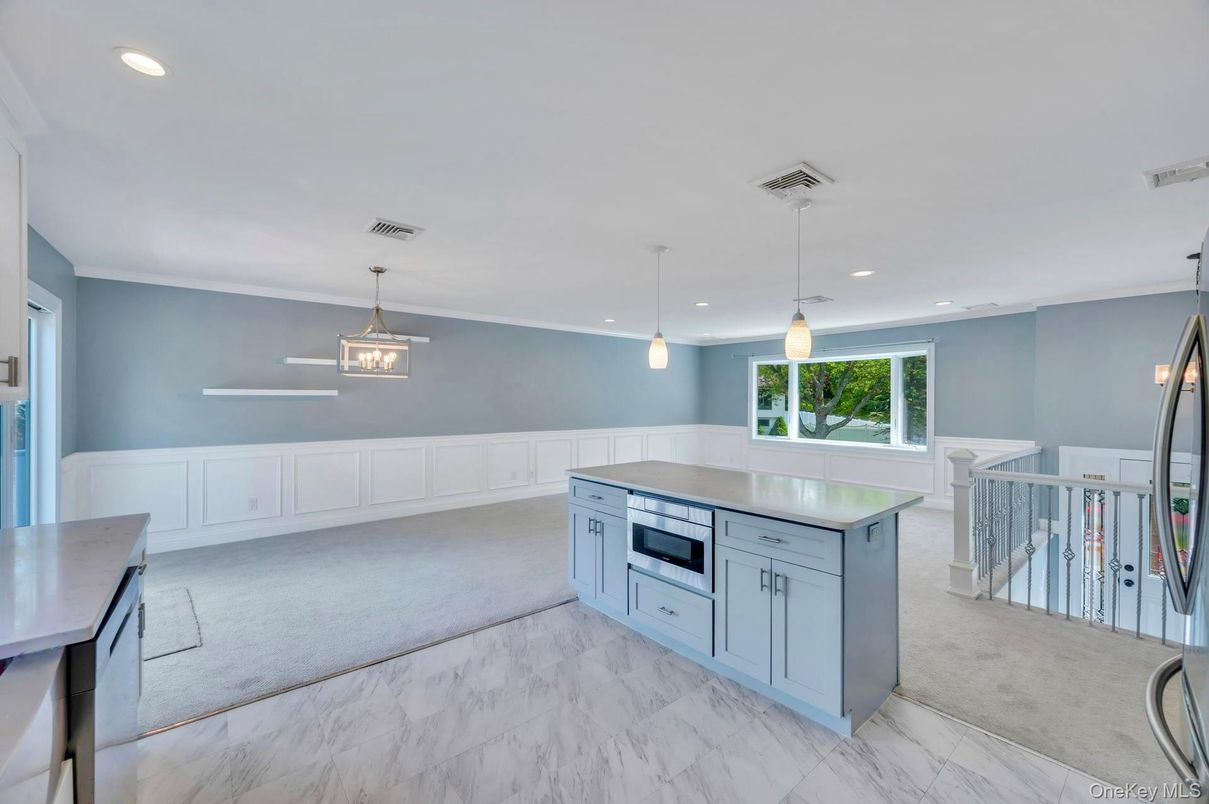 Interior, Kitchen, Marble, Pendant Lights, Recessed Lighting