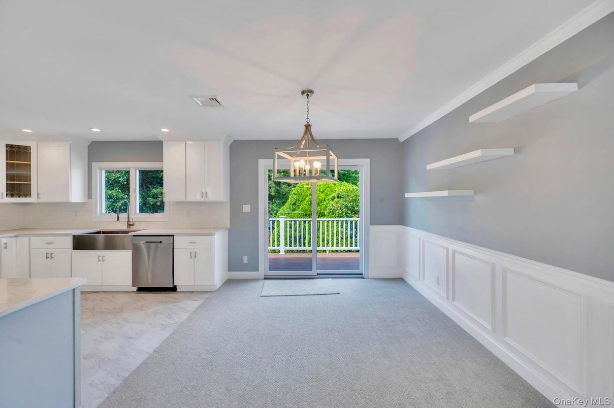 Interior, Kitchen, Marble, Pendant Lights, Recessed Lighting, Stainless Steel Appliances