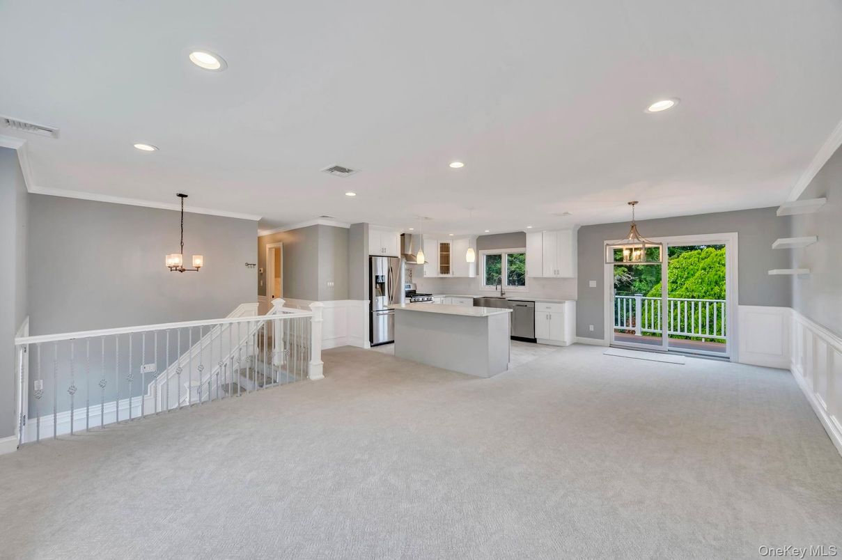Empty room, Interior, Kitchen, Pendant Lights, Recessed Lighting