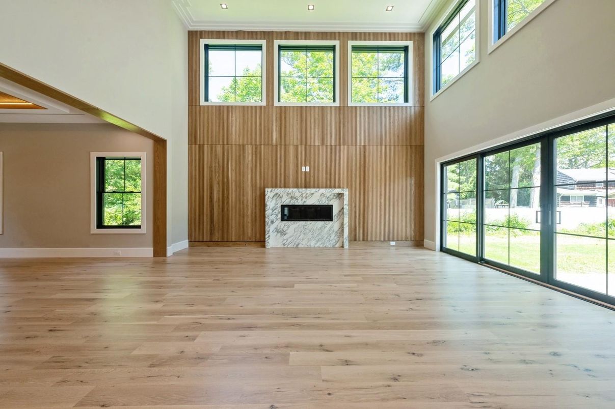Empty room, Fireplace, Interior, Wood Texture Flooring