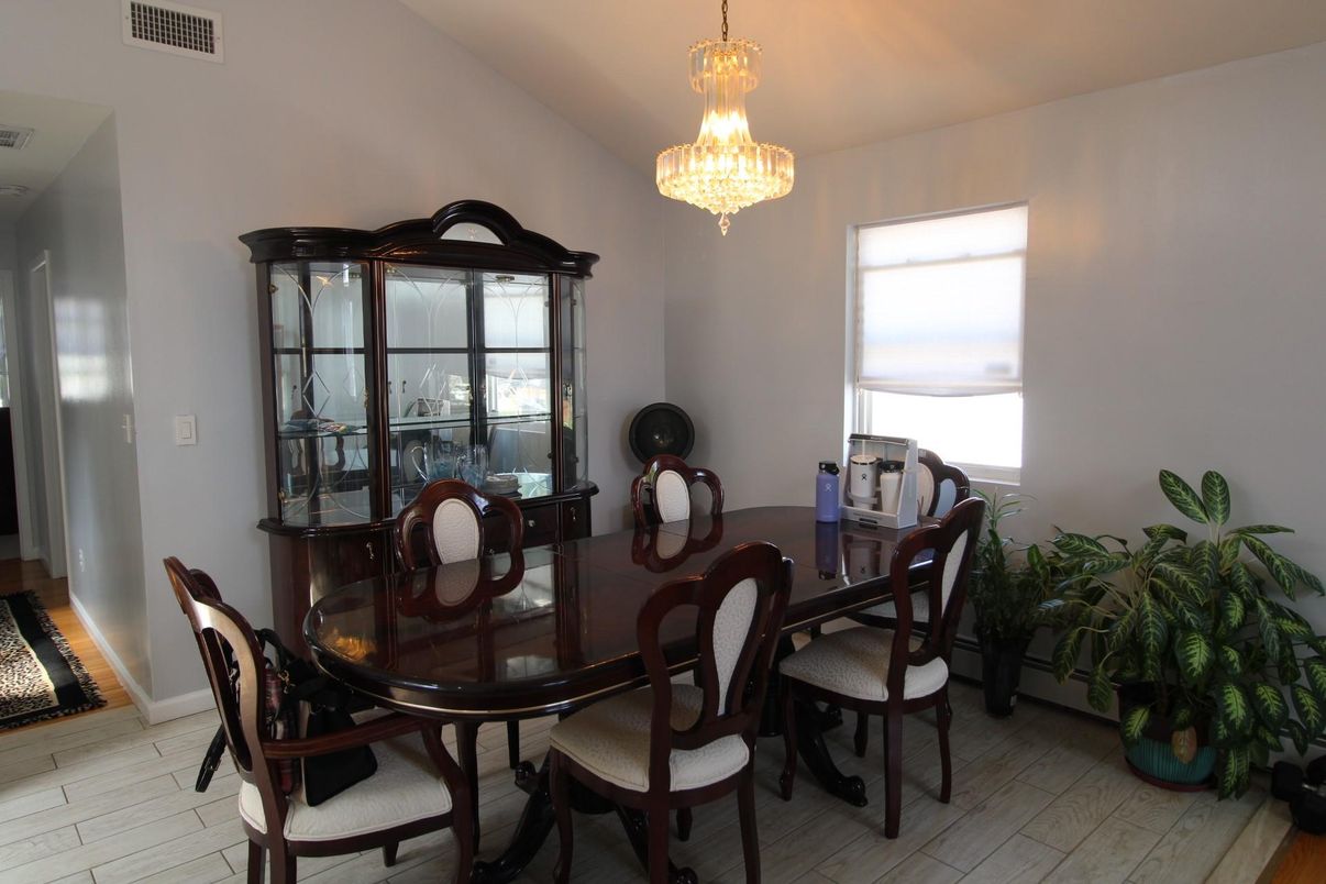 Chandelier, Dining room, Interior, Wood Texture Flooring
