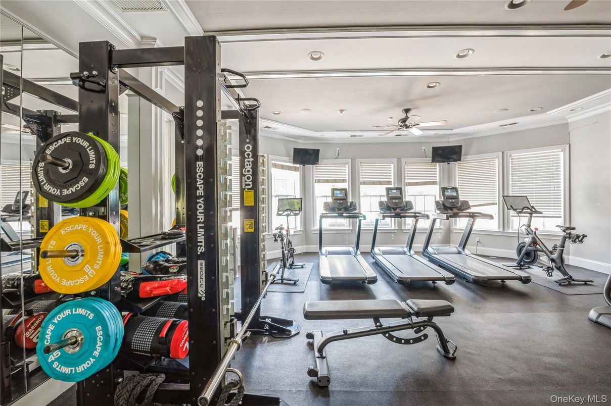 Fitness Equipment, Gym, Interior, Recessed Lighting