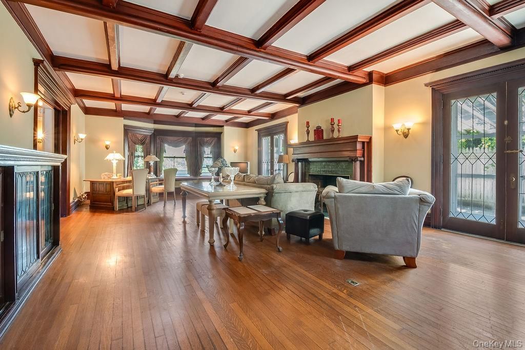 Fireplace, Interior, Living room, Wooden Beams, Wood Texture Flooring