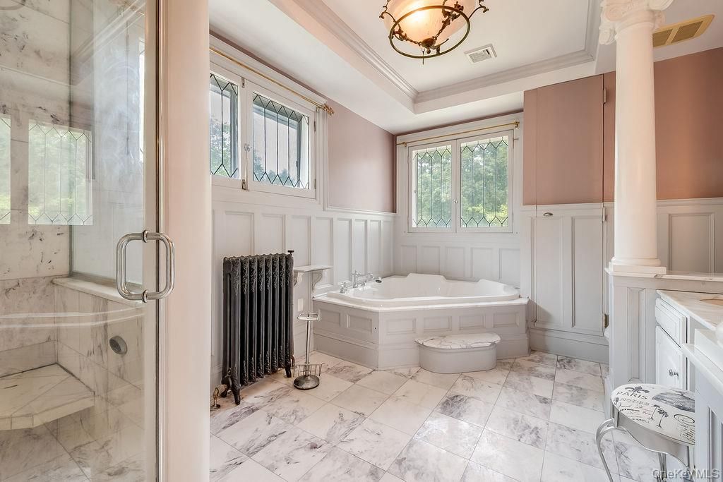 Bathroom, Glass Shower, Interior, Marble, Marble Walls