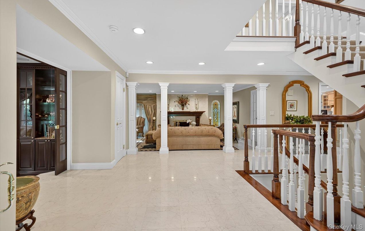 Fireplace, Interior, Marble, Recessed Lighting
