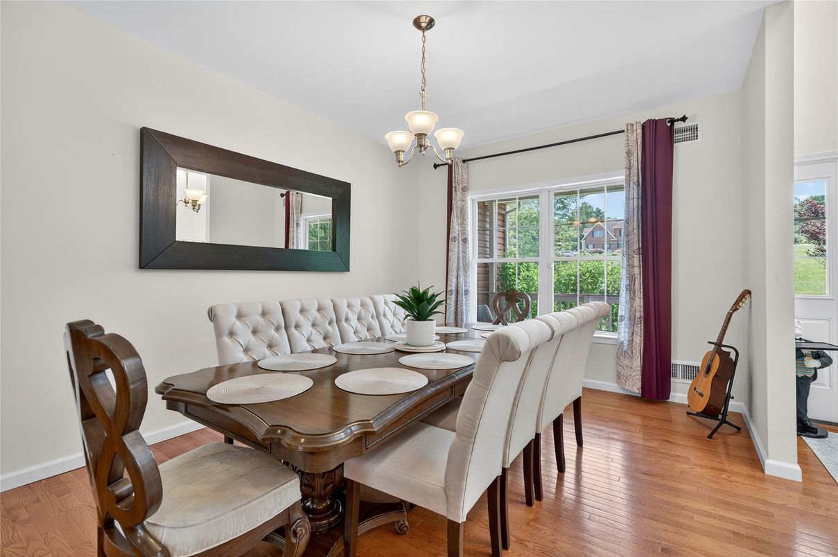 Chandelier, Dining room, Interior, Wood Texture Flooring