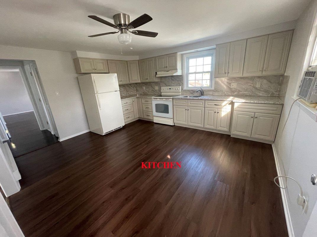 Interior, Kitchen, Marble Walls, Wood Texture Flooring