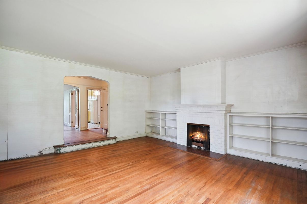 Empty room, Fireplace, Interior, Wood Texture Flooring