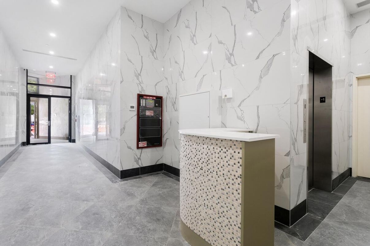 Elevator, Interior, Marble Walls, Recessed Lighting