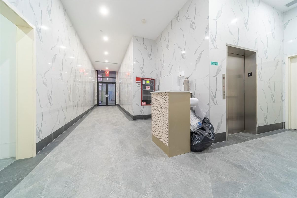 Elevator, Interior, Marble Walls, Recessed Lighting