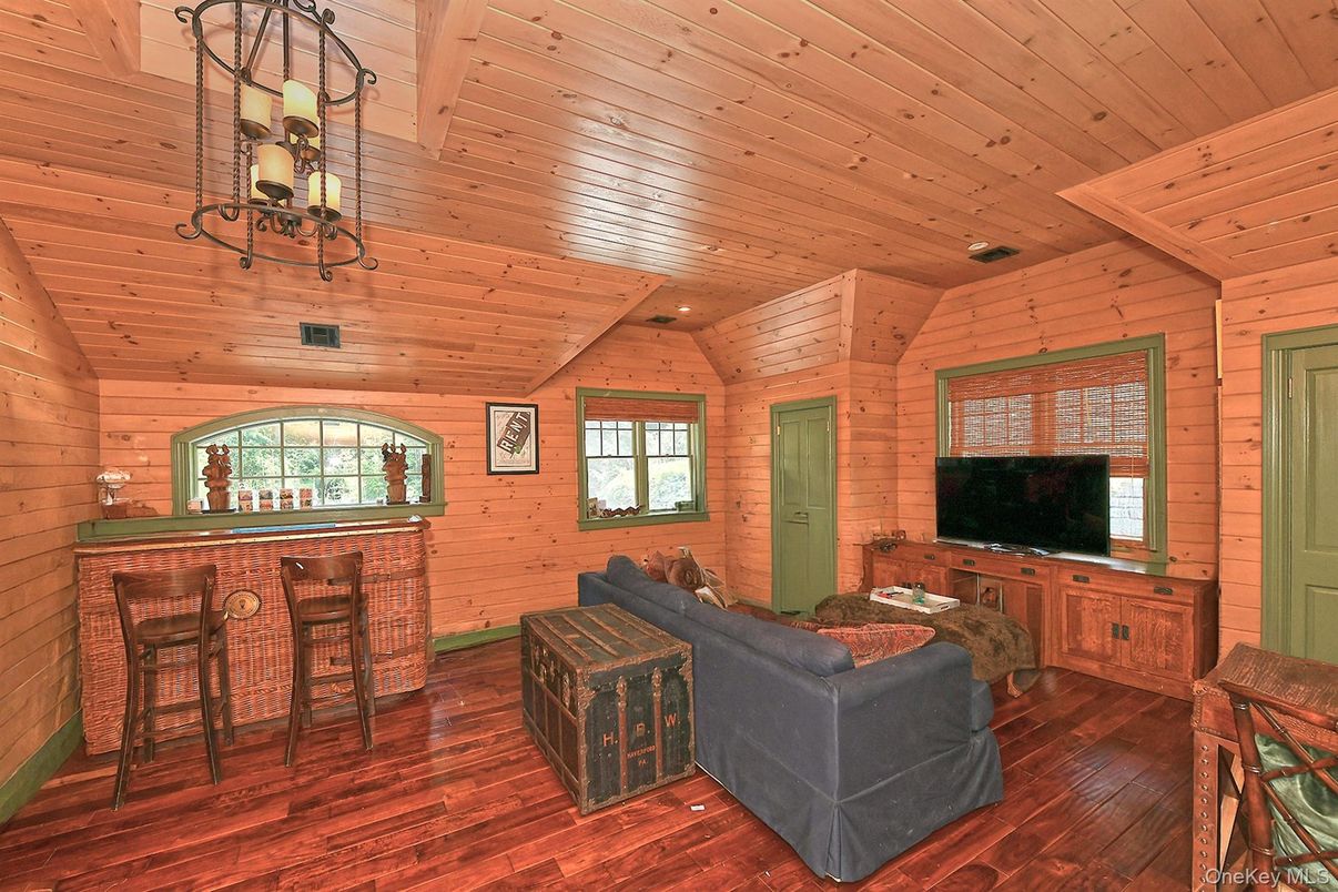 Interior, Living room, Recessed Lighting, Wooden Ceilings, Wood Texture Flooring, Wooden Walls