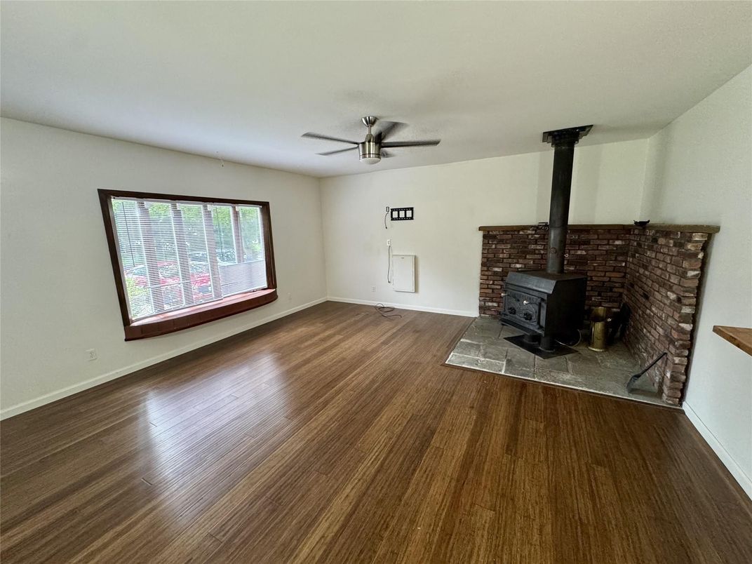 Empty room, Fireplace, Interior, Wood Texture Flooring