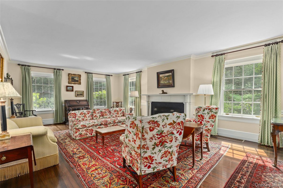 Dining room, Fireplace, Interior, Living room, Wood Texture Flooring