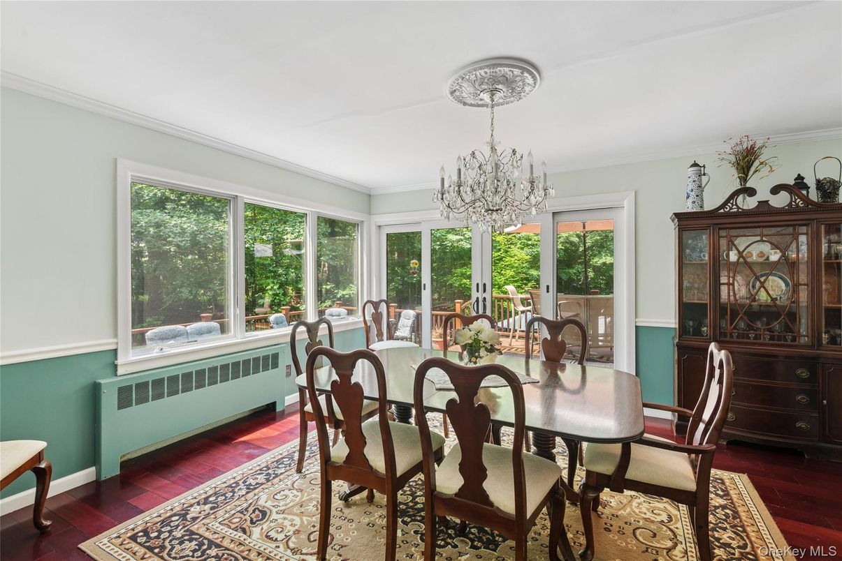 Chandelier, Dining room, Interior, Sun Room, Wood Texture Flooring