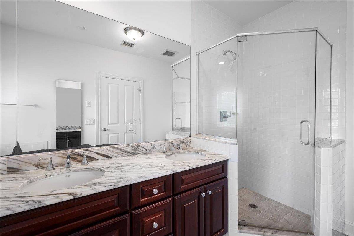 Bathroom, Dual Sink Vanities, Glass Shower, Interior
