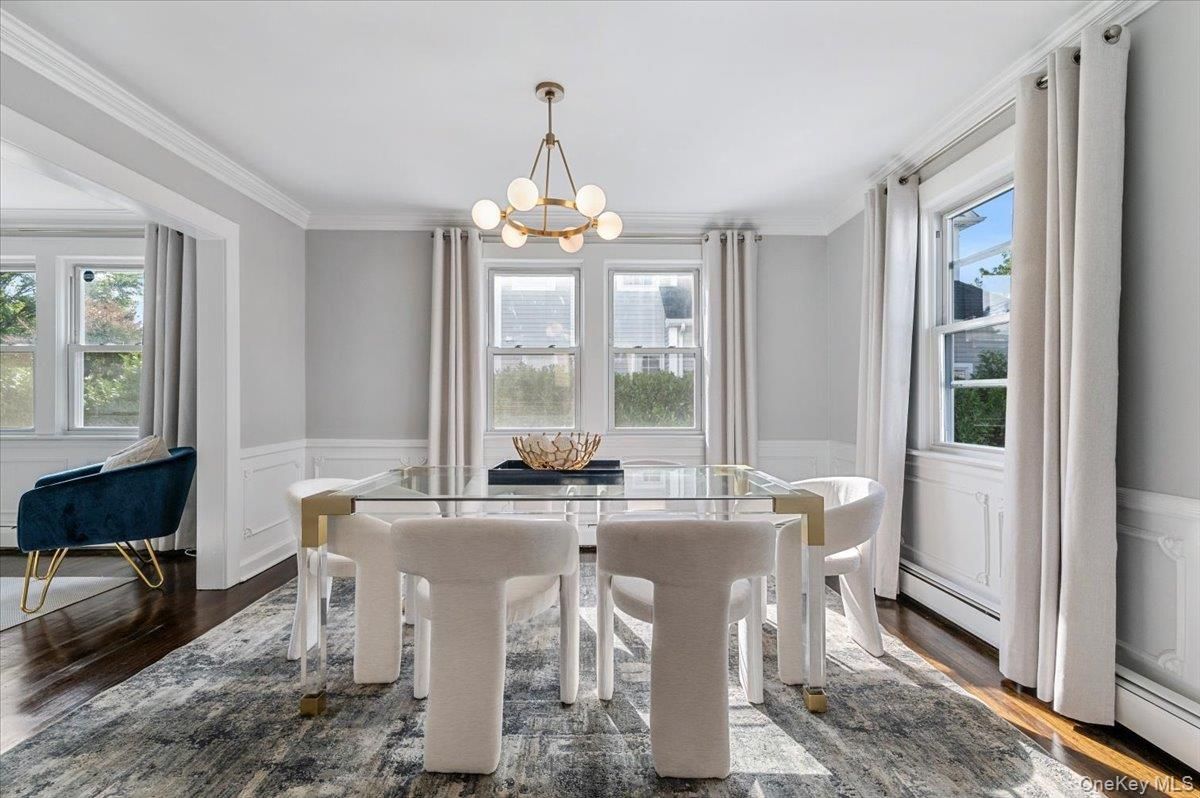Chandelier, Dining room, Interior, Pendant Lights, Wood Texture Flooring