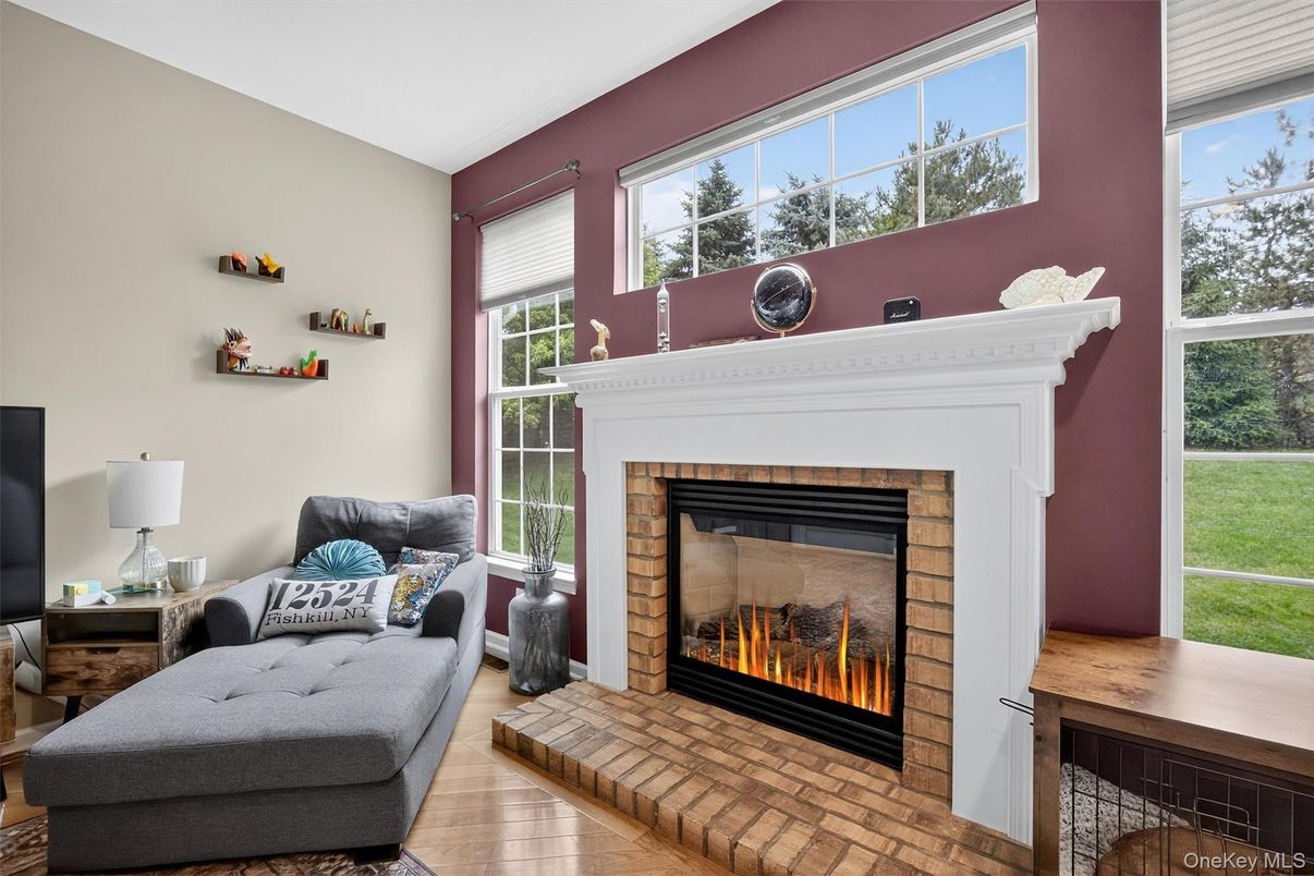 Fireplace, Interior, Wood Texture Flooring