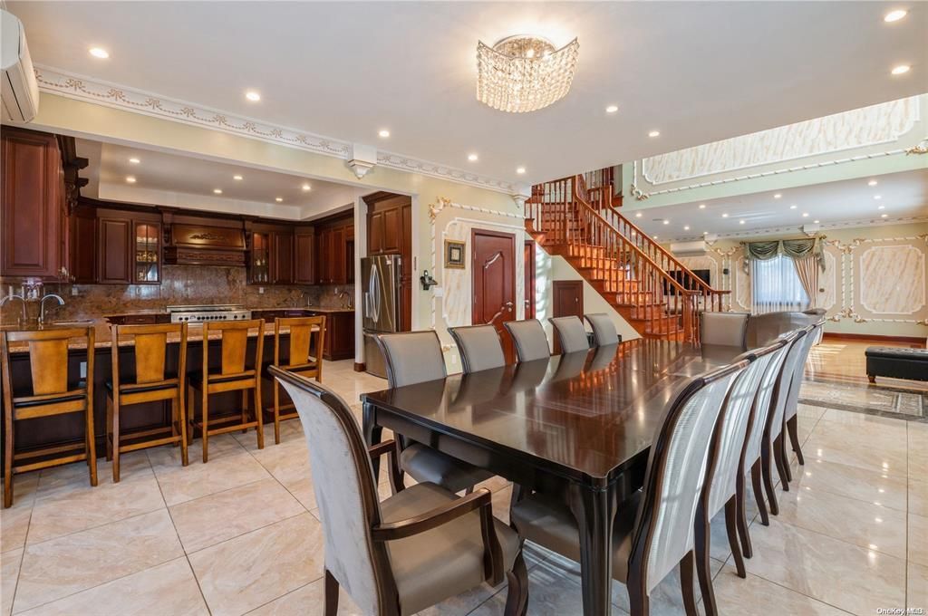 Chandelier, Dining room, Interior, Kitchen, Recessed Lighting