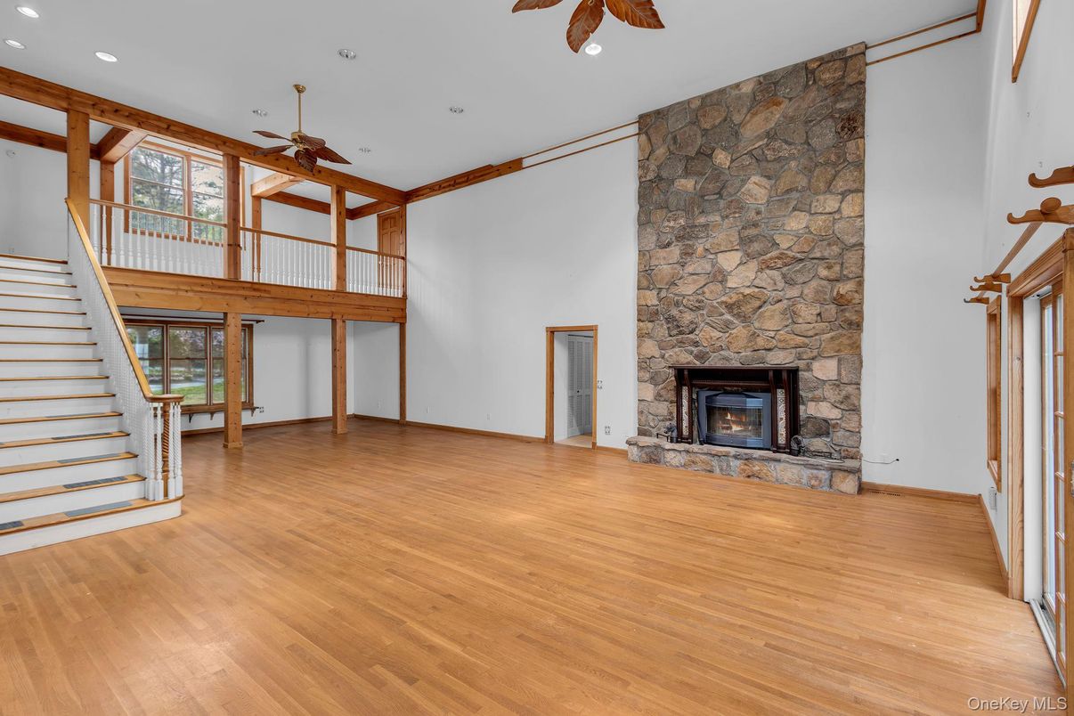 Fireplace, Interior, Recessed Lighting, Wood Texture Flooring