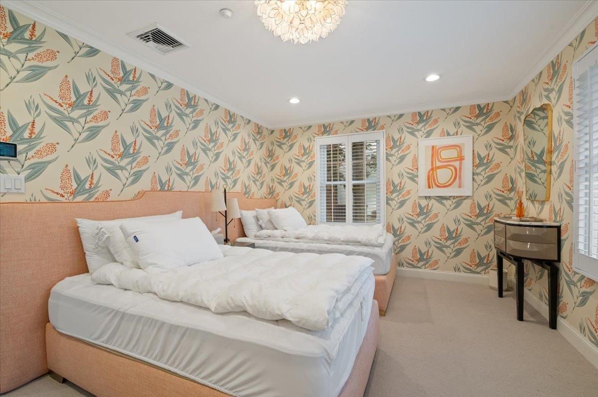 Bedroom, Chandelier, Interior, Recessed Lighting