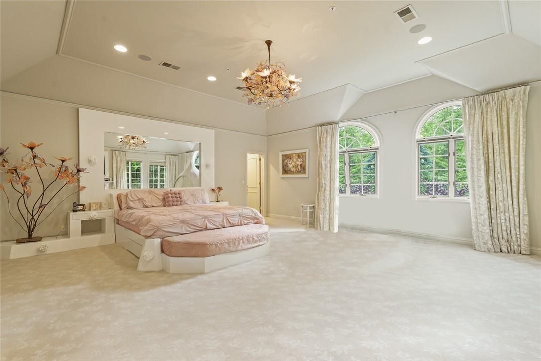 Bedroom, Chandelier, Interior, Recessed Lighting