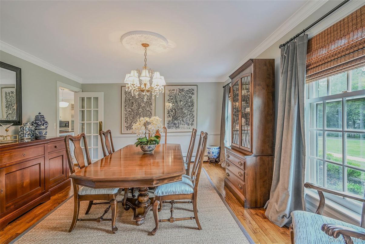 Chandelier, Dining room, Interior, Wood Texture Flooring