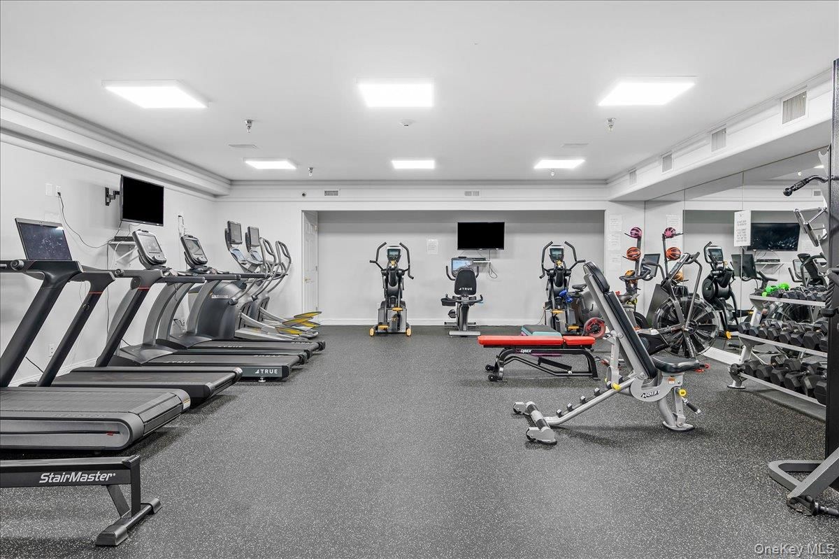 Fitness Equipment, Gym, Interior, Recessed Lighting