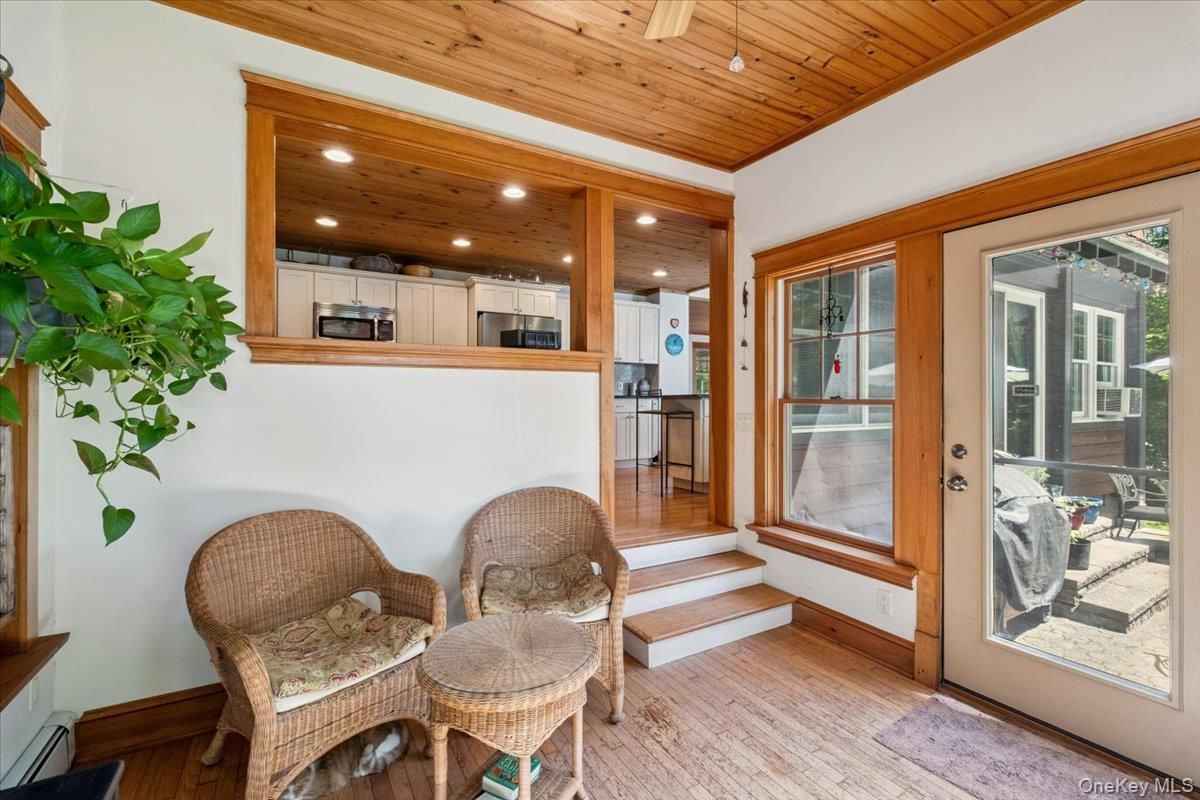Interior, Kitchen, Recessed Lighting, Stainless Steel Appliances, Wooden Ceilings, Wood Texture Flooring