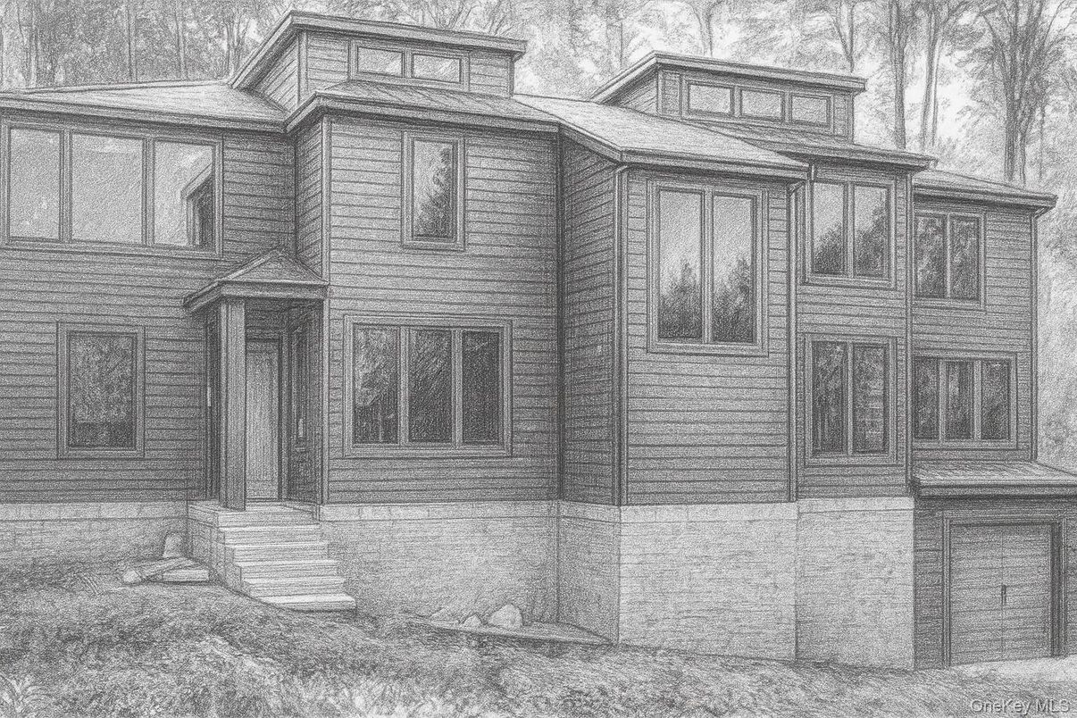 Exterior, Facade, Brick Facade, Log Home