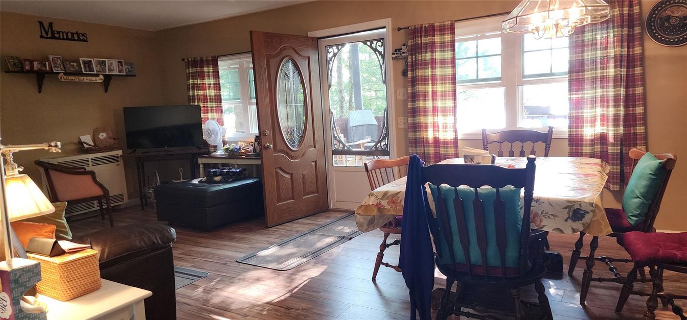 Dining room, Fireplace, Interior, Wood Texture Flooring