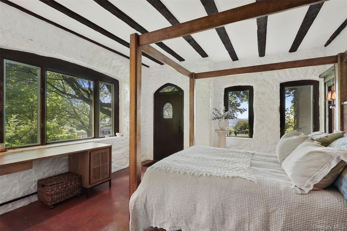 Bedroom, Interior, Wooden Beams