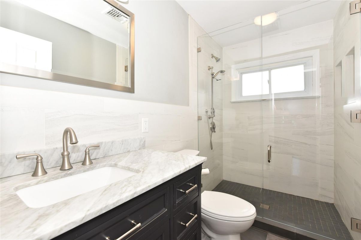 Bathroom, Glass Shower, Interior, Marble Walls