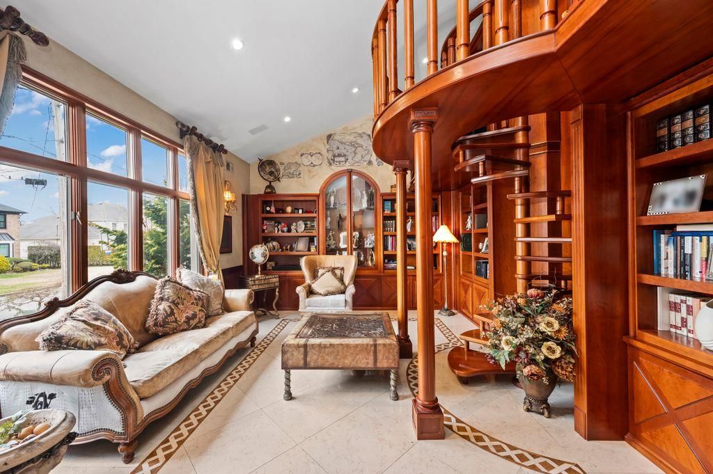 Interior, Living room, Recessed Lighting, Stone Walls