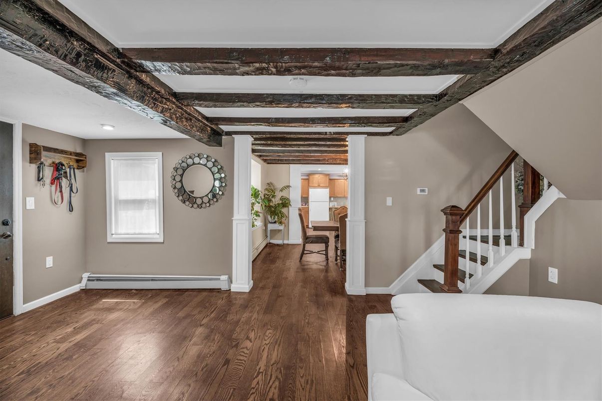 Interior, Recessed Lighting, Wooden Beams, Wood Texture Flooring