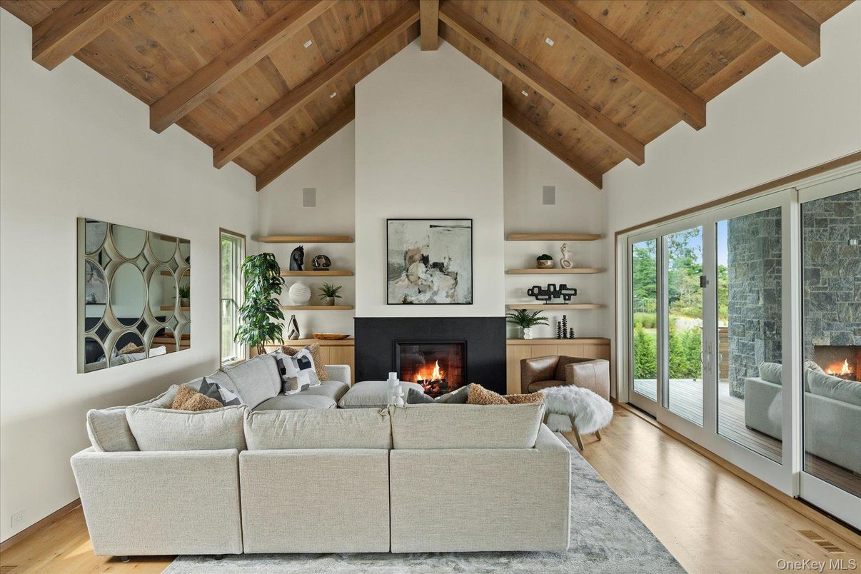 Fireplace, Interior, Living room, Wooden Beams, Wooden Ceilings, Wood Texture Flooring