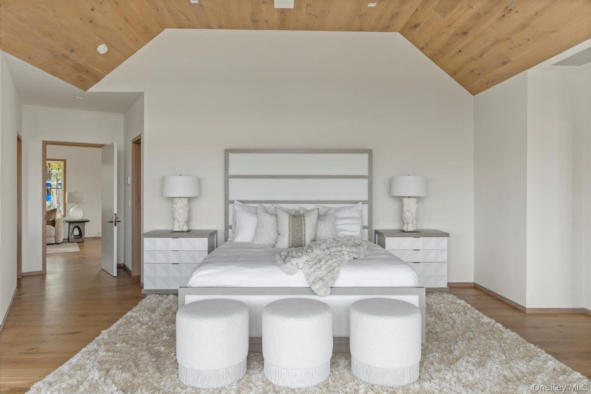 Bedroom, Interior, Wooden Ceilings, Wood Texture Flooring