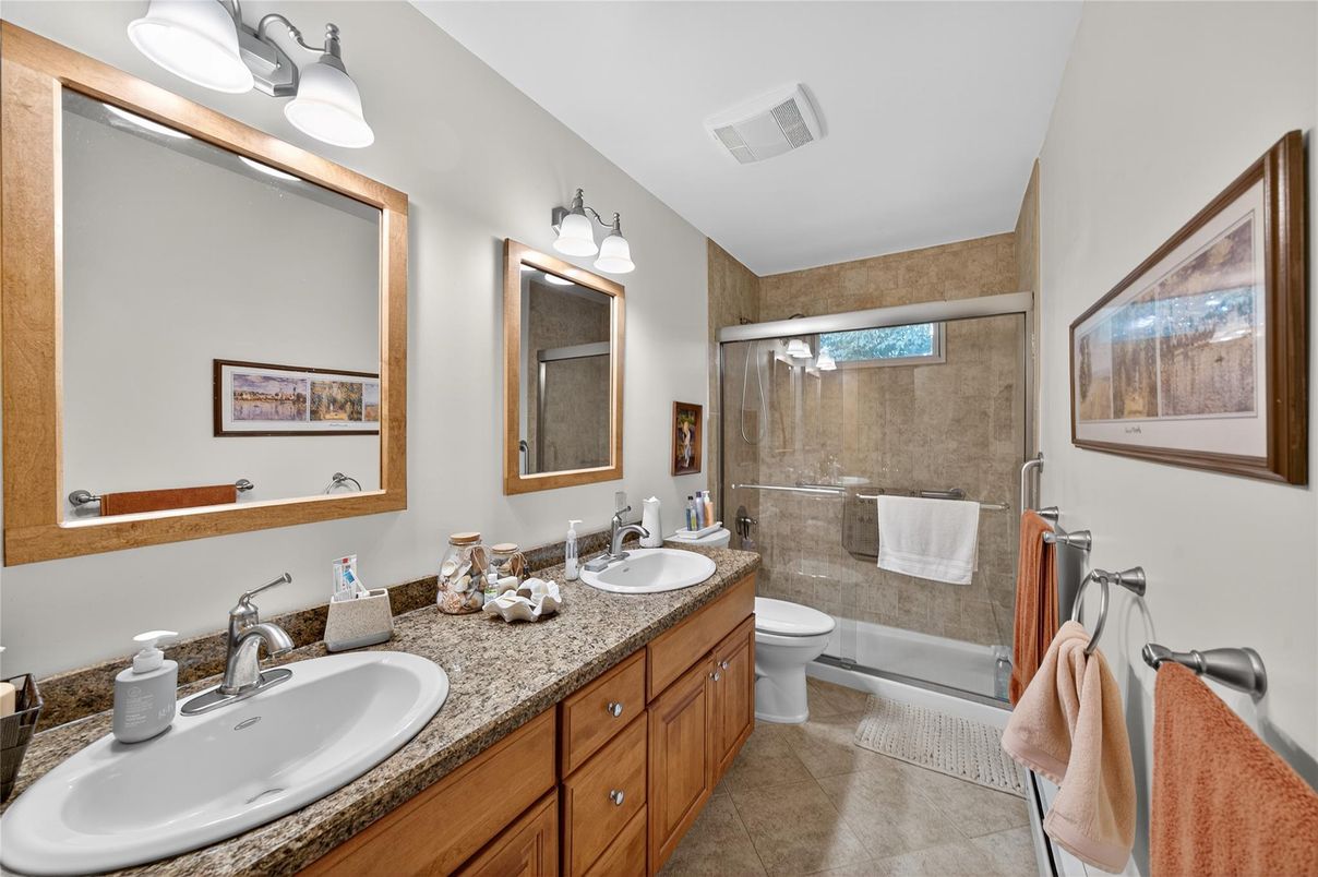 Bathroom, Dual Sink Vanities, Glass Shower, Interior