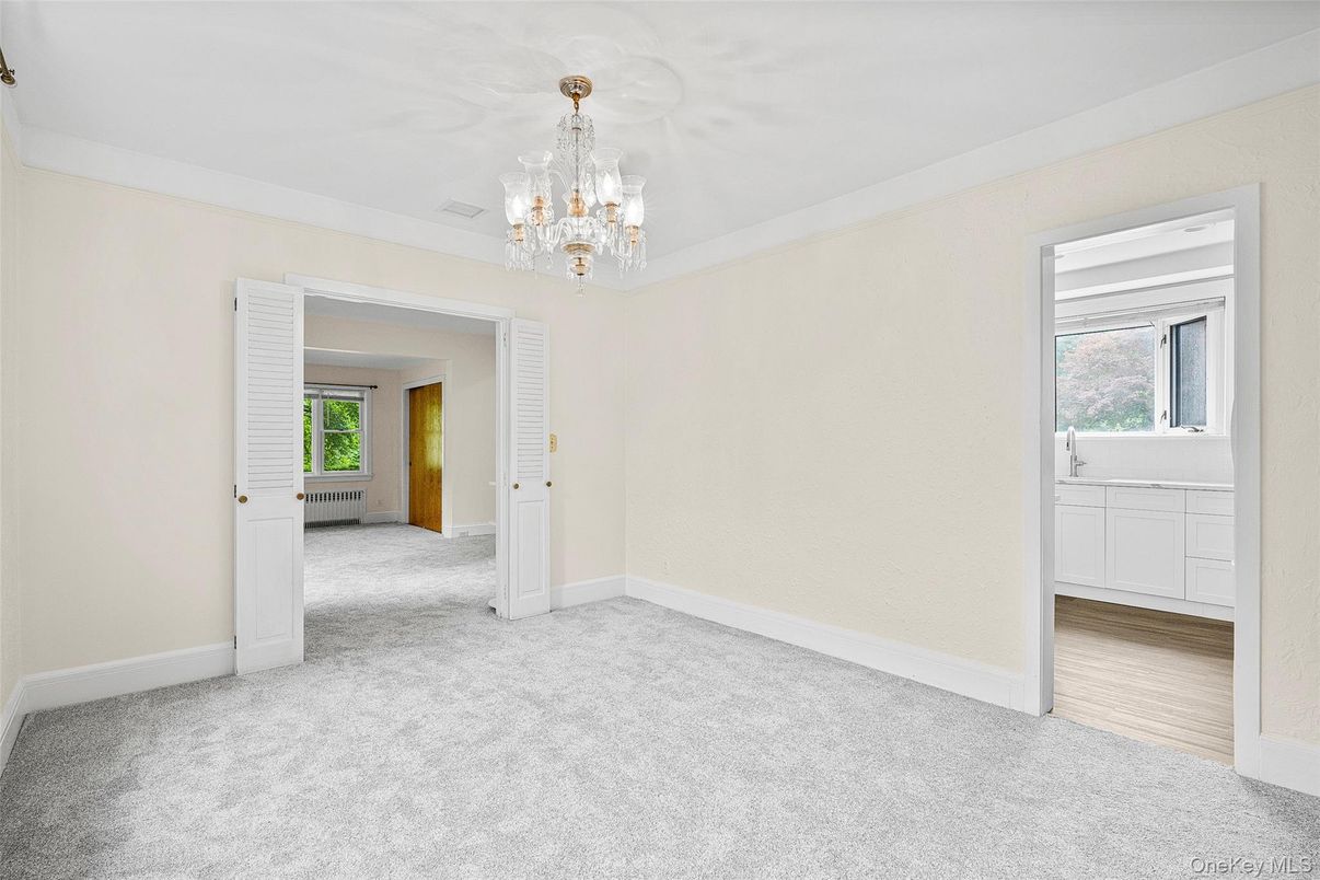 Chandelier, Empty room, Interior