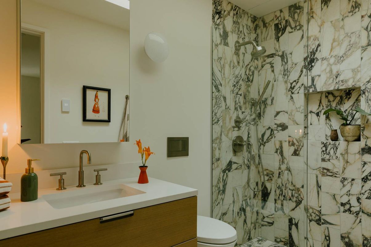 Bathroom, Interior, Marble Walls