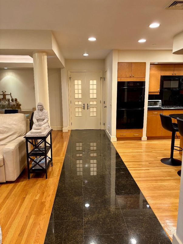 Interior, Kitchen, Recessed Lighting, Wood Texture Flooring