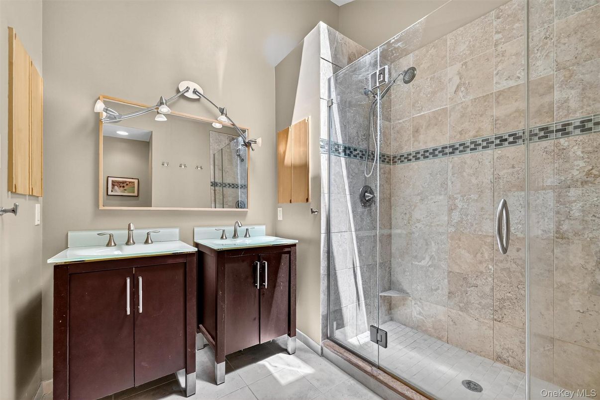 Bathroom, Dual Sink Vanities, Glass Shower, Interior