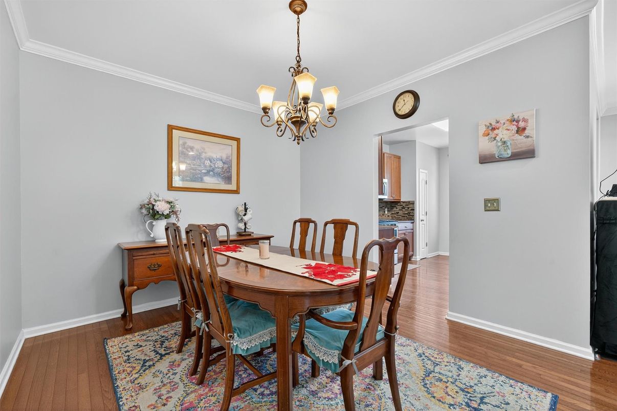 Chandelier, Dining room, Interior, Wood Texture Flooring
