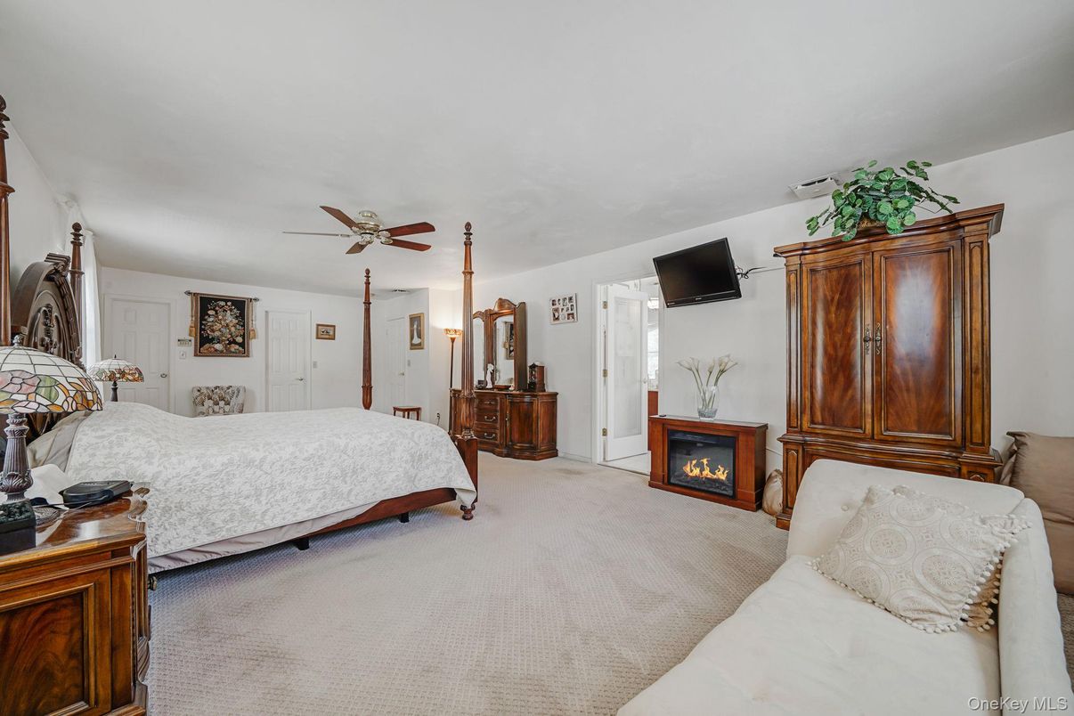 Bedroom, Fireplace, Interior