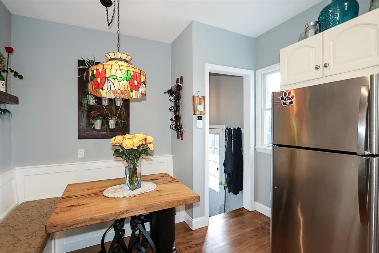 Interior, Kitchen, Pendant Lights, Stainless Steel Appliances, Wood Texture Flooring