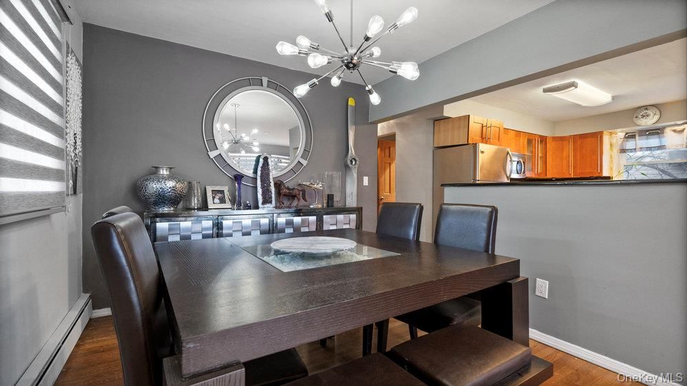 Dining room, Interior, Kitchen, Pendant Lights, Wood Texture Flooring