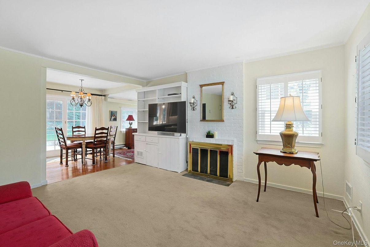 Chandelier, Dining room, Fireplace, Interior, Living room, Wood Texture Flooring