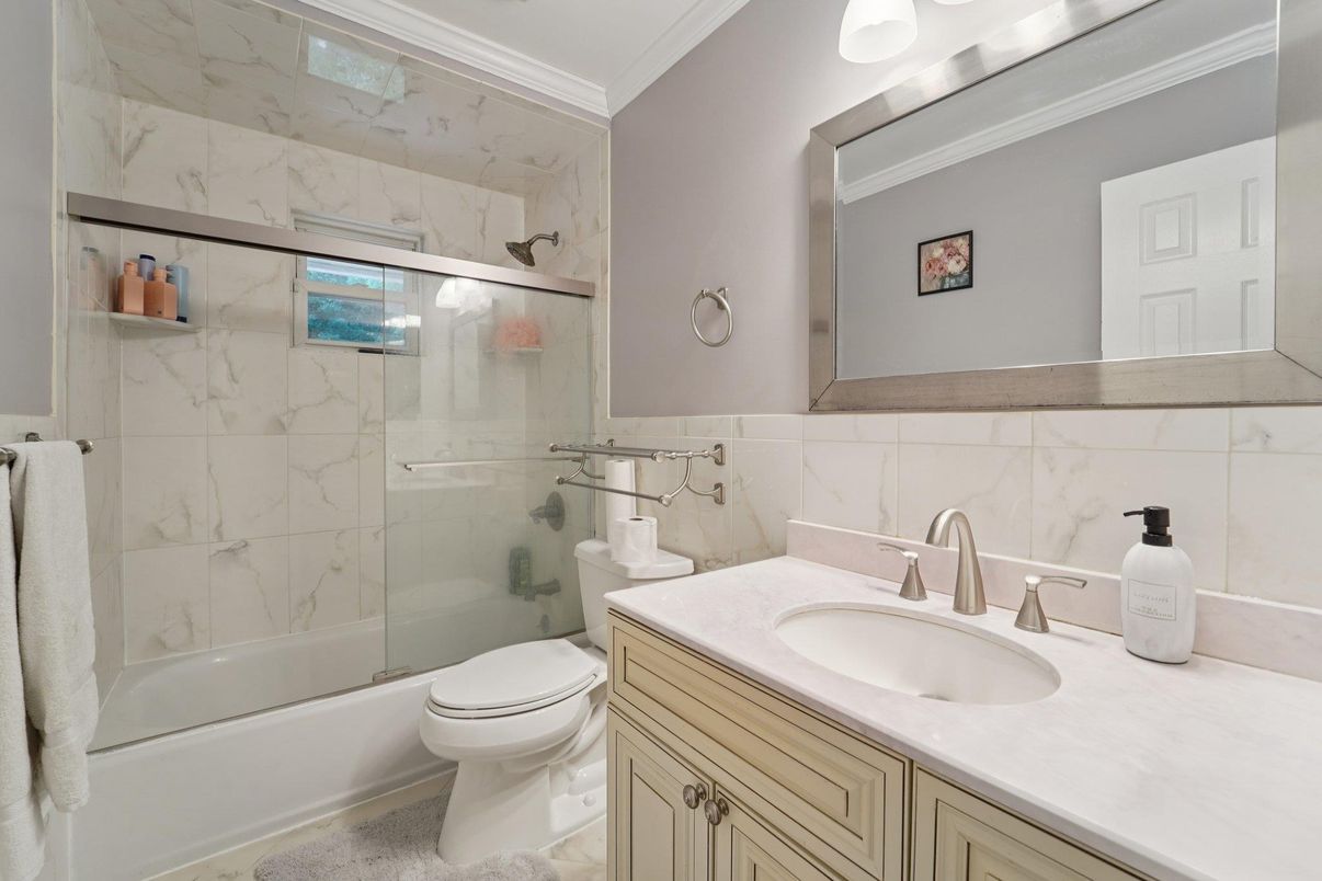 Bathroom, Glass Shower, Interior, Marble Walls